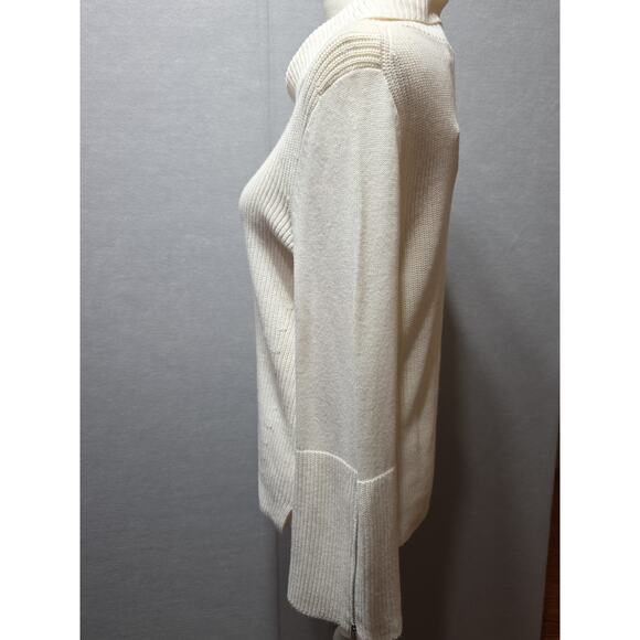 NWT Etcetera Wool Blend Sweater – Small – Winter White, Asymmetric Collar - Picture 2 of 15